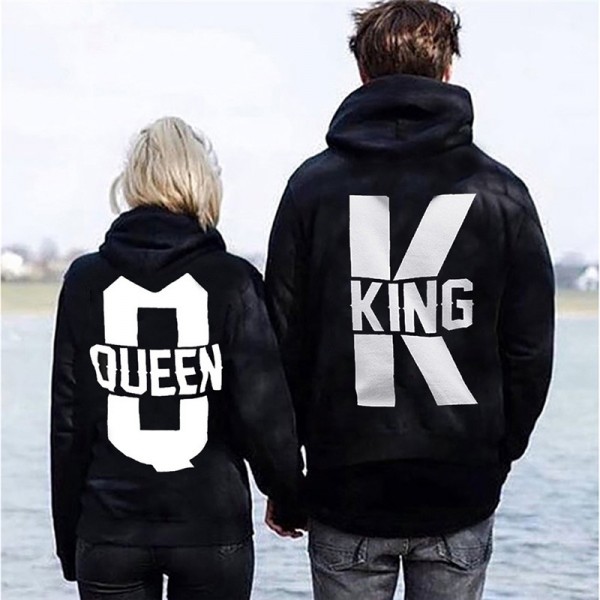 Couple Hoodies Sweatshirts - King & Queen Hoodie His and Hers Black Hoodie