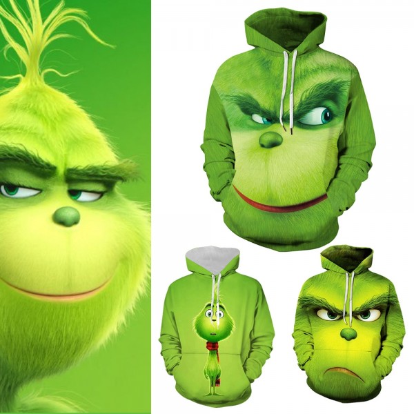 How The Grinch Stole Christmas Grinch 3D Pullover Hoodie Sweatshirt