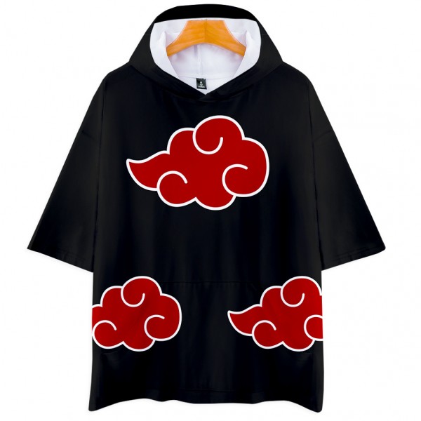 Naruto Hooded T-shirt - Black Akatsuki 3D Hooded Sweatshirt Cosplay Costume