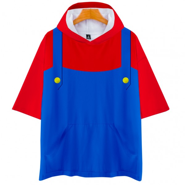 Super Mario Bros Mario Costume Pullover Hoodie Sweatshirt