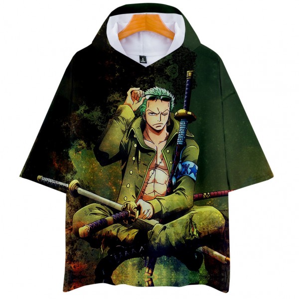 One Piece Hooded T-shirt - Cool Straw Hat Pirates First Man Roronoa Zoro Awesome Hoodie