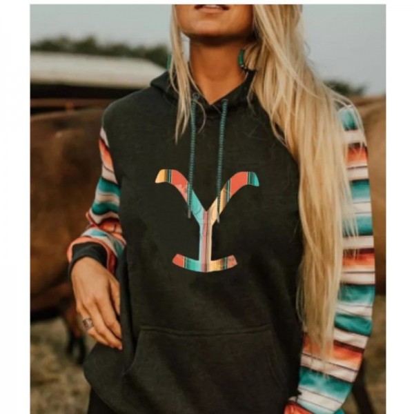 Yellowstone Aztec Style Hoodie with Pocket