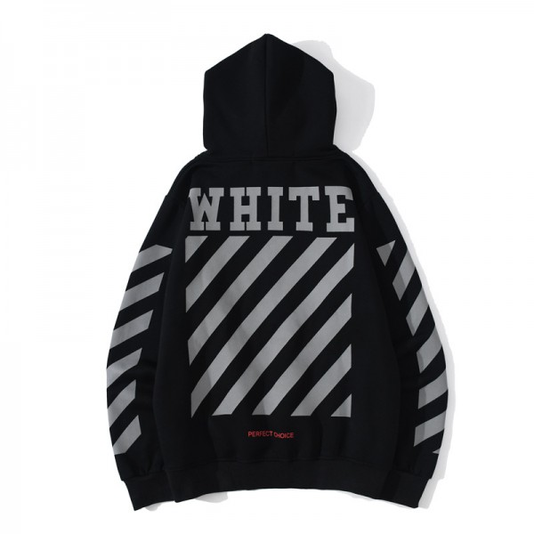 Oversized Streetwear Off White 3M Reflective Hoodie
