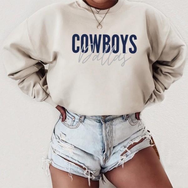 Casual Cowboys Dallas Printed Round Neck Sweatshirts
