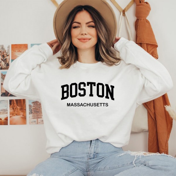 Ladies Boston Massachusetts Crew Sweatshirts