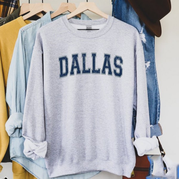 Womens Dallas Crewneck Preppy Sweatshirt