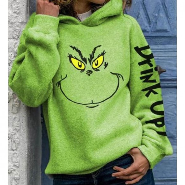 Oversized Christmas Grinch Drink Up Hoodies