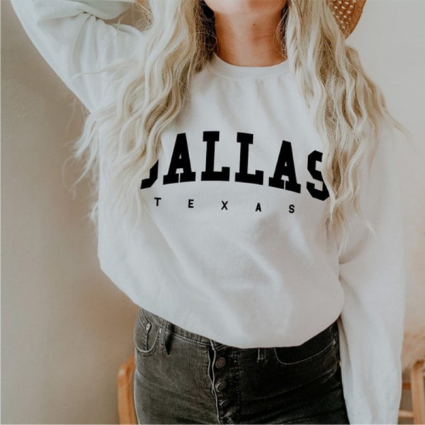 Ladies Dallas Texas Crew Neck Sweatshirts