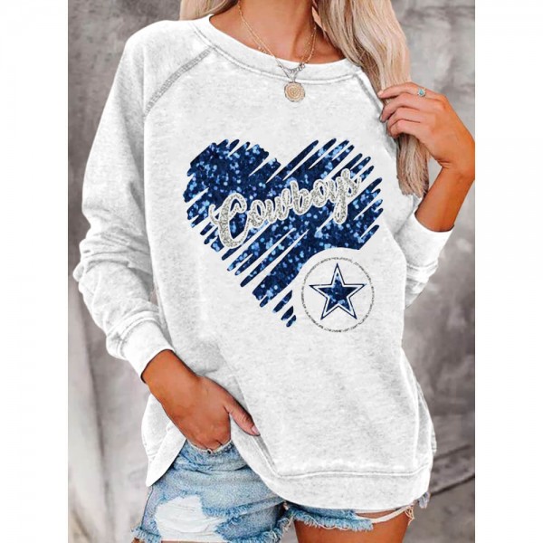 Dallas Cowboys Heart Shape Long Sleeve Shirt