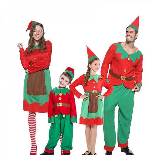 Family Matching Holidays ELF Costumes Adult Kids Elf Cosplay Costumes