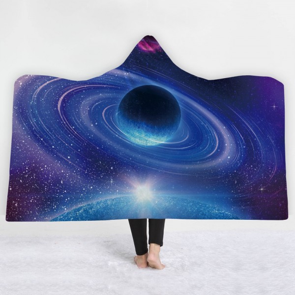 Planet Galaxy Wearable 3D Printing Hooded Blanket