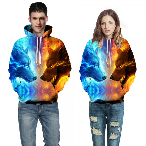 Ice And Fire Wolves Cool Hoodies Sweatshirt Pullover