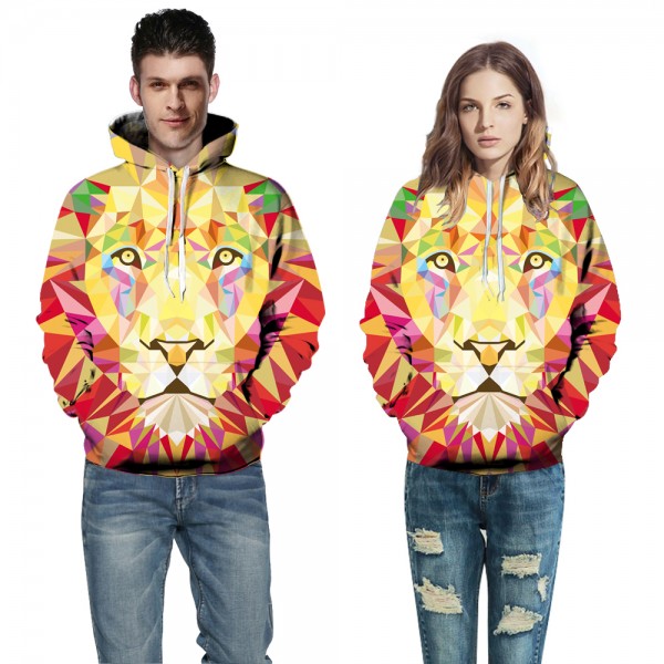 Rainbow Colofrul 3D Printed Lion Hoodies Sweatshirt Pullover