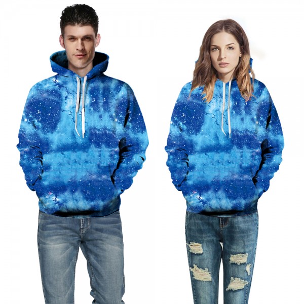 Blue Galaxy 3D Printed Hoodies Sweatshirt Pullover