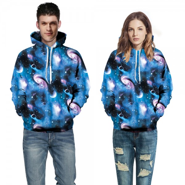 Blue Galaxy 3D Printed Hoodie Sweatshirt Pullover
