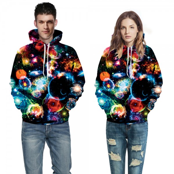 Colorful Nebula 3D Printed Hoodie Sweatshirt Pullover