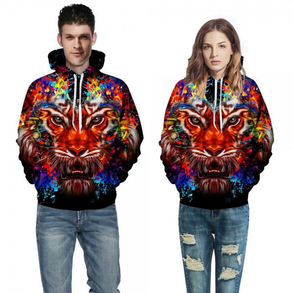 Angry Tiger 3D Print Hoodie For Women & Men
