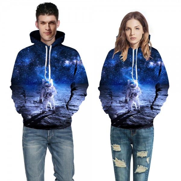 Moon Galaxy Space Men'S Hoodie Sweatshirt Pullover