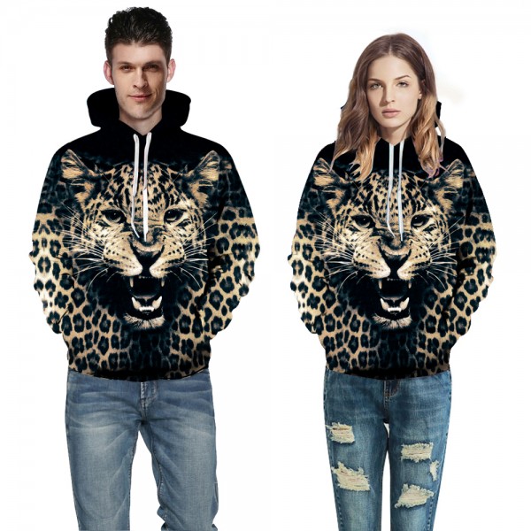Leopard Face 3D Hoodie Pullover Sweatshirt