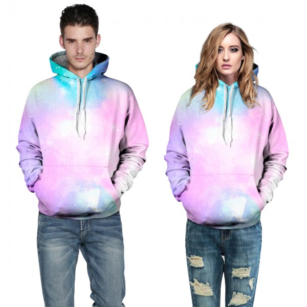 Pink Galaxy 3D Hoodies Sweatshirt Pullover