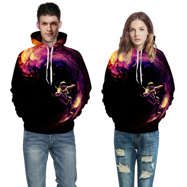 Pulley Space 3D Sweatshirt Hooded Pullover