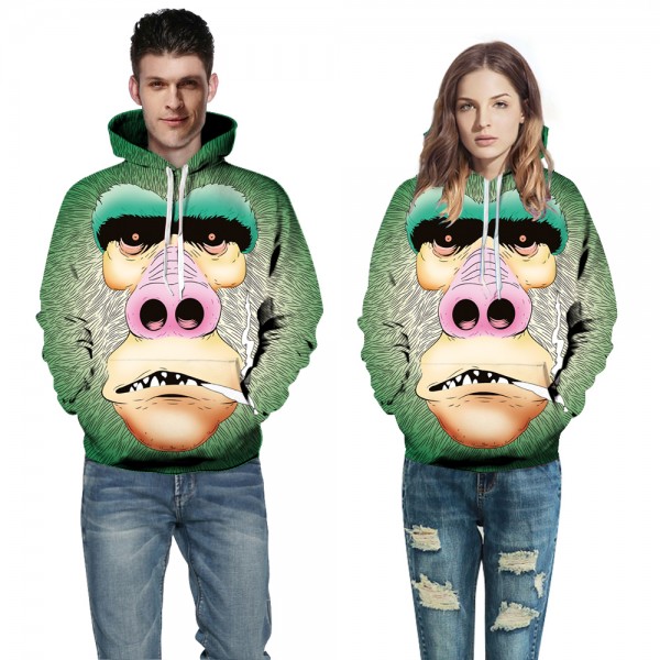 Green Monkey Design 3D Hooded Pullover