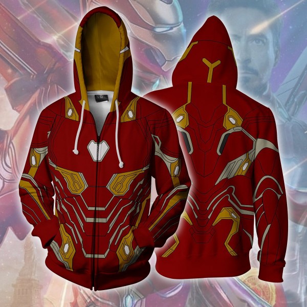 Avengers Zip Up Hoodie Iron Man Mark 50 Jacket