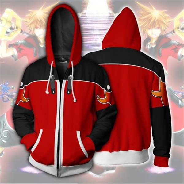 Kingdom Hearts Hoodie - Sora Valor Form Zip Up Hoodies 3D Jacket Coat