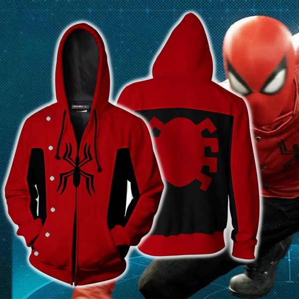 Spiderman Hoodie - Spider-Man Last Stand PS4 Jacket 3D Zip Up Hoodies Cosplay Costume