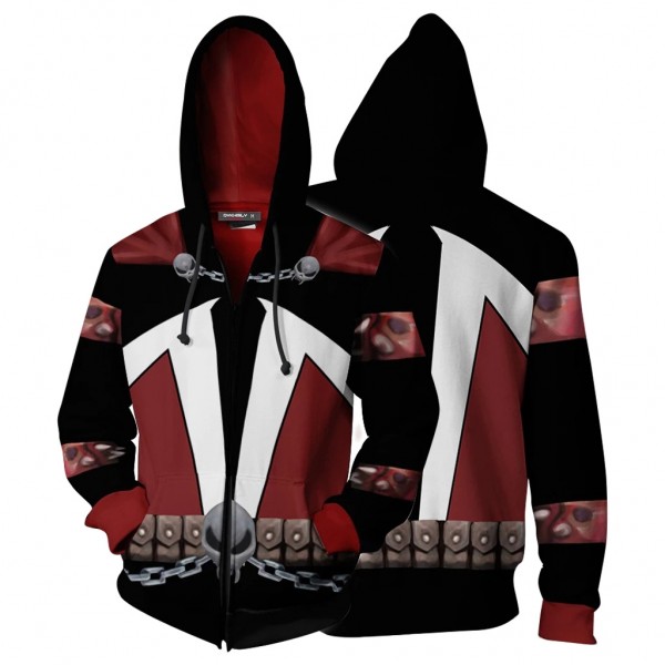 Spawn Hoodie 3D Zip Up Jacket Cosplay Costume