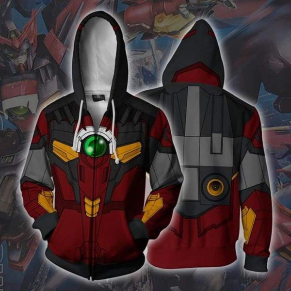 Mobile Suit Gundam Hoodies - Epyon 3D Zip Up Hoodie Jacket Cosplay Costume