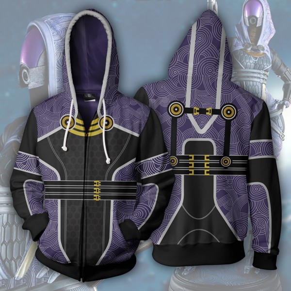 Mass Effect Hoodies - Tali'Zorah Zip Up Hoodie Jacket Cosplay