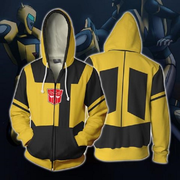 Bumblebee Transformers Hoodie 3D Jacket Zip Up Cosplay