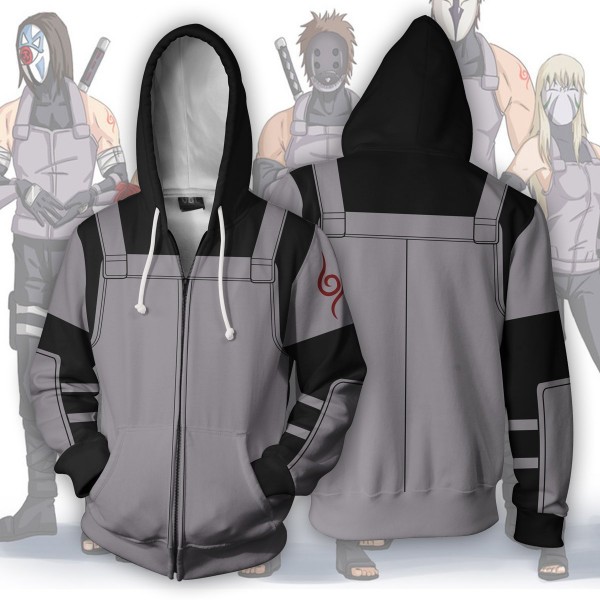 Naruto Hoodies - Naruto 3D Zip Up Hoodie Jacket Coat Cosplay