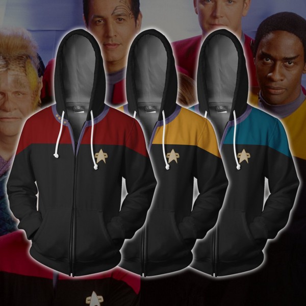 Star Trek Voyager Drive Hoodie Jacket 3D Zip Up Coat Cosplay