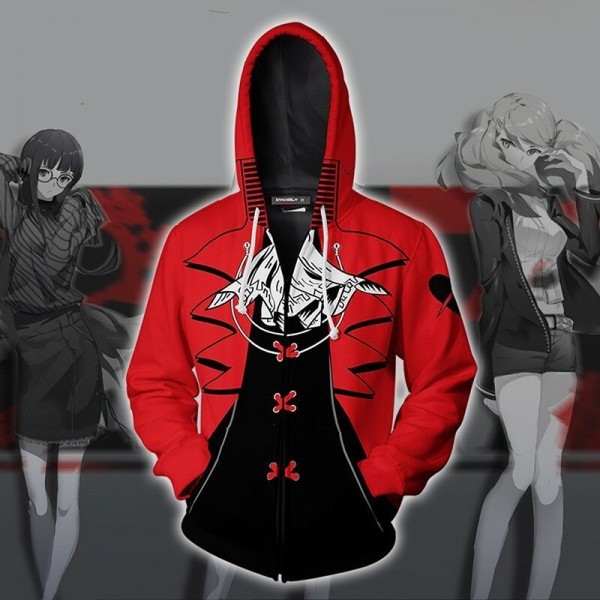 Persona 5 Arsene Hoodie Jacket 3D Zip Up Coat Cosplay