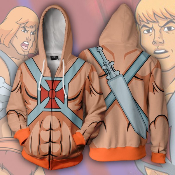He-Man Hero Hoodie Jacket 3D Zip Up Coat Cosplay