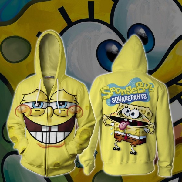 SpongeBob SquarePants Hoodie Jacket 3D Zip Up Hoodies Coat