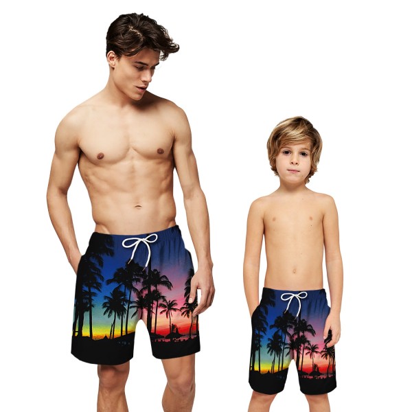 Coconut Palm Swim Trunks Shorts 3D Print Beach Shorts For Men Boys