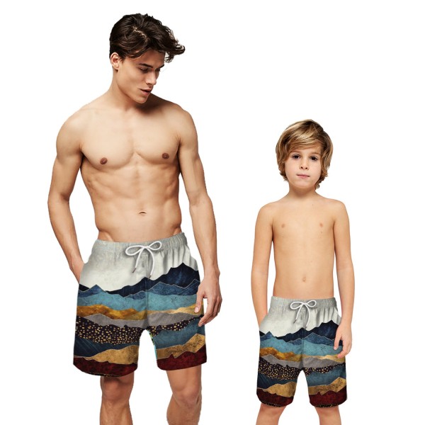 Massif Hill 3D Printing Swim Trunks Shorts Beach Shorts For Men Boys