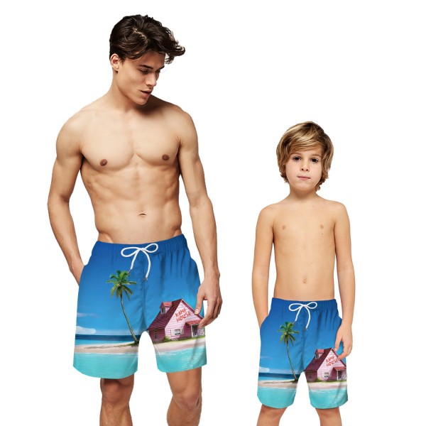 Seaside Pattern Swim Trunks Shorts 3D Beach Shorts For Men Boys