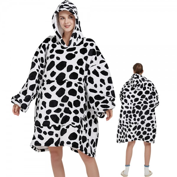 Blanket Hoodie Oversized Sweatshirt Sherpa Hoodie for Adults Women & Men Dalmatians