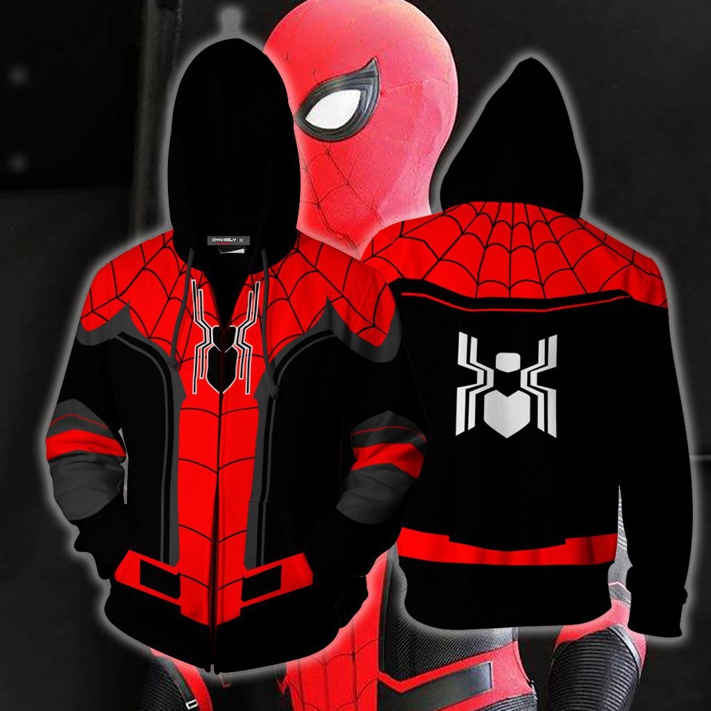 Spider-Man Homecoming Cosplay Costume d'impression 3D Zipper Veste à Capuche Sweat
